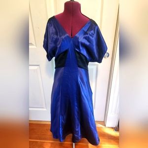 Silk DVF Navy Black Dress